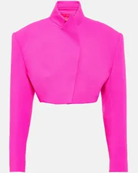 Alexandre Vauthier Cropped-Jacke aus Wolle Pink