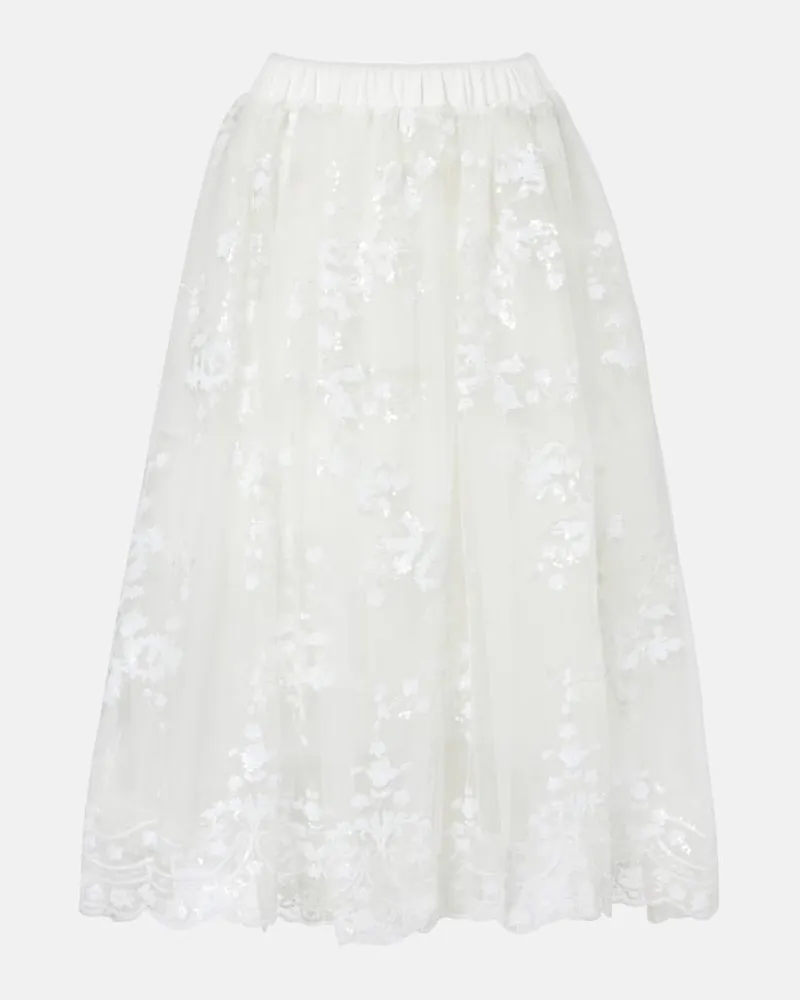 Simone Rocha Midirock aus Tüll mit Pailletten Weiß