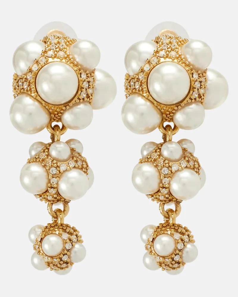 Oscar de la Renta Verzierte Clip-Ohrringe Gold