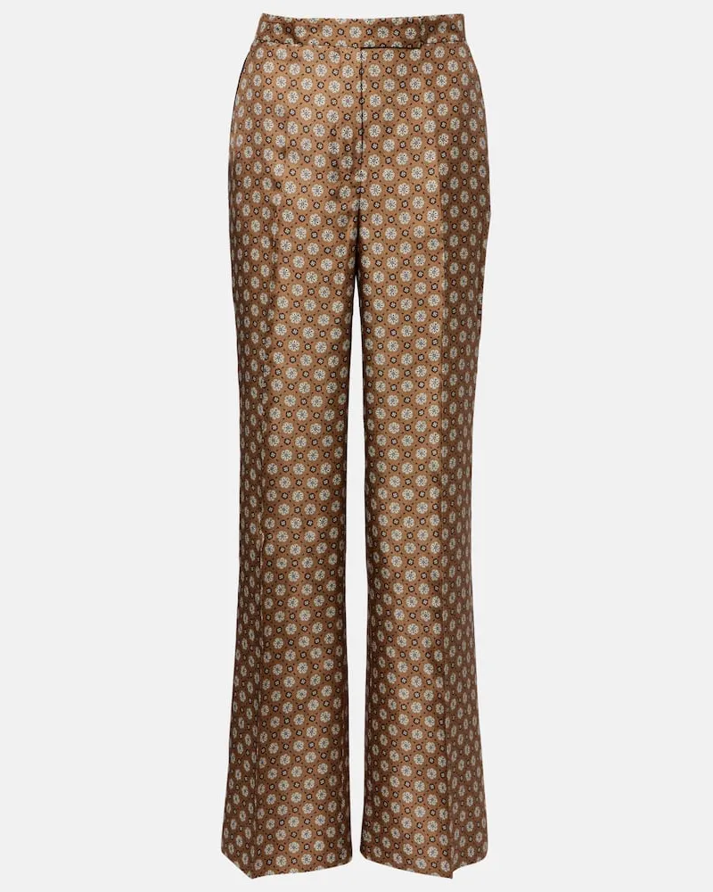 Dorothee Schumacher Palazzo-Hose Graphic Dreams aus Seiden-Twill Braun