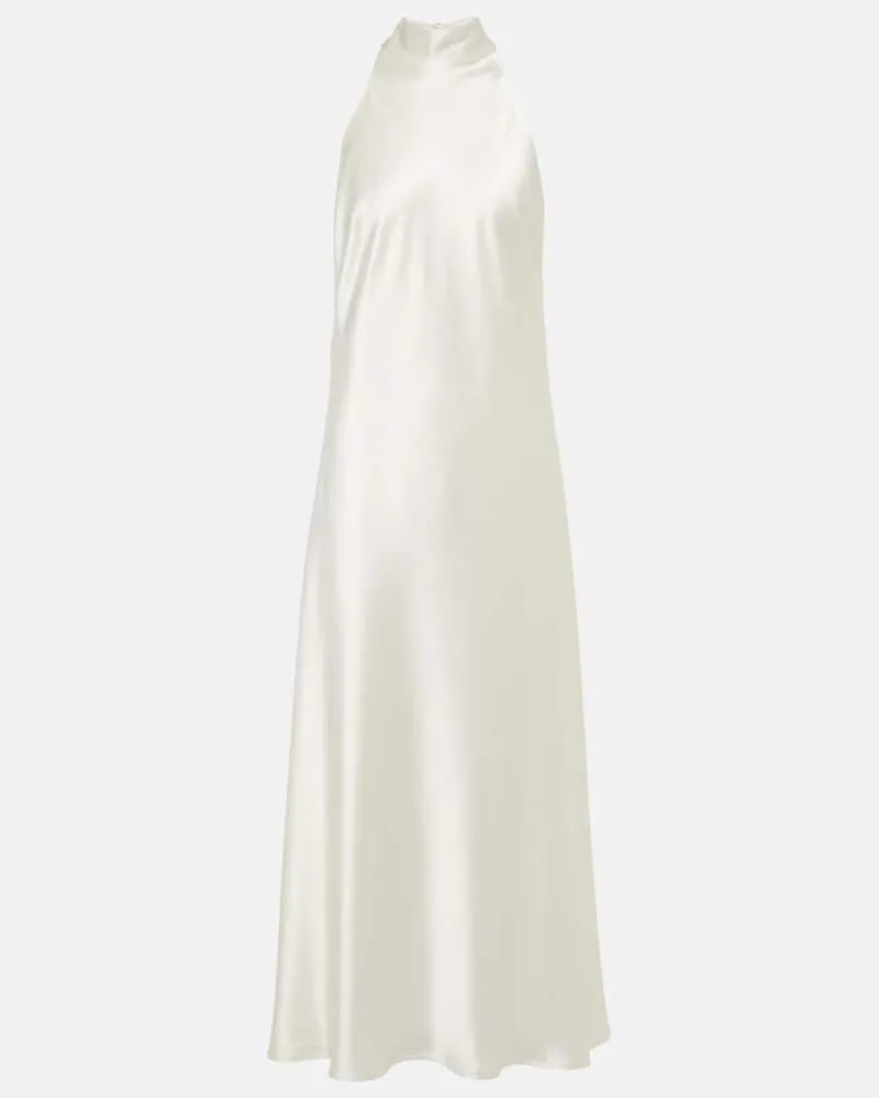 GALVAN Bridal Midikleid Cova aus Satin Weiß