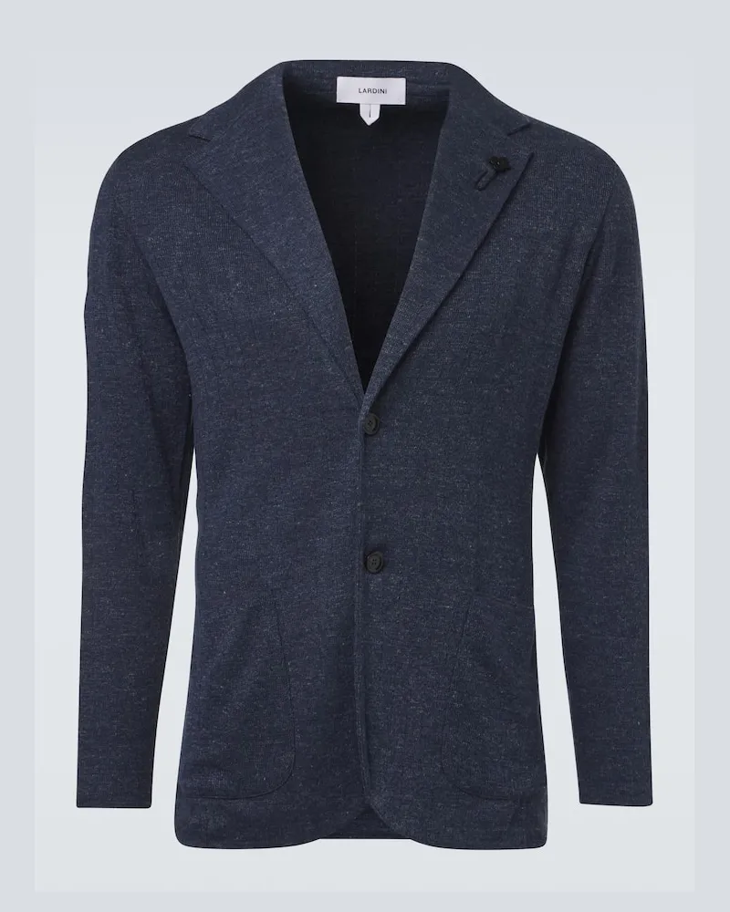 LARDINI Blazer aus Leinen und Seide Blau