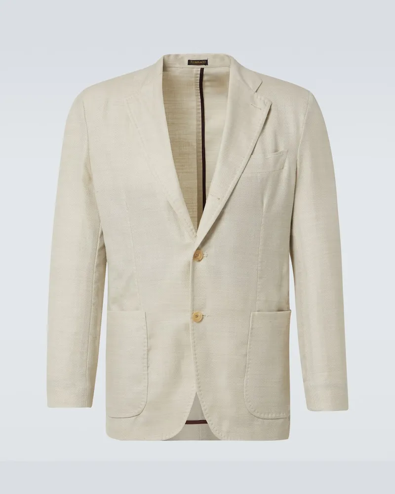 Rubinacci Blazer aus Wolle, Seide und Leinen Neutral