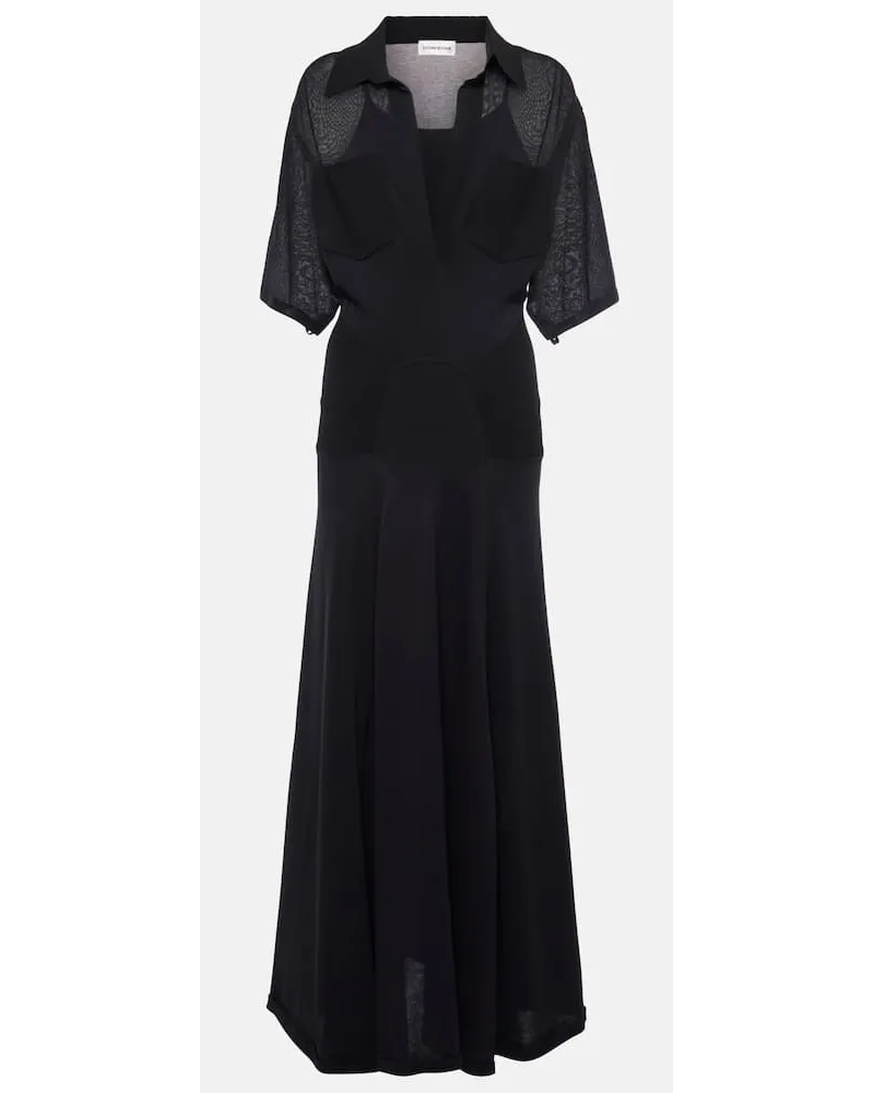Victoria Beckham Maxikleid aus einem Baumwollgemisch Schwarz