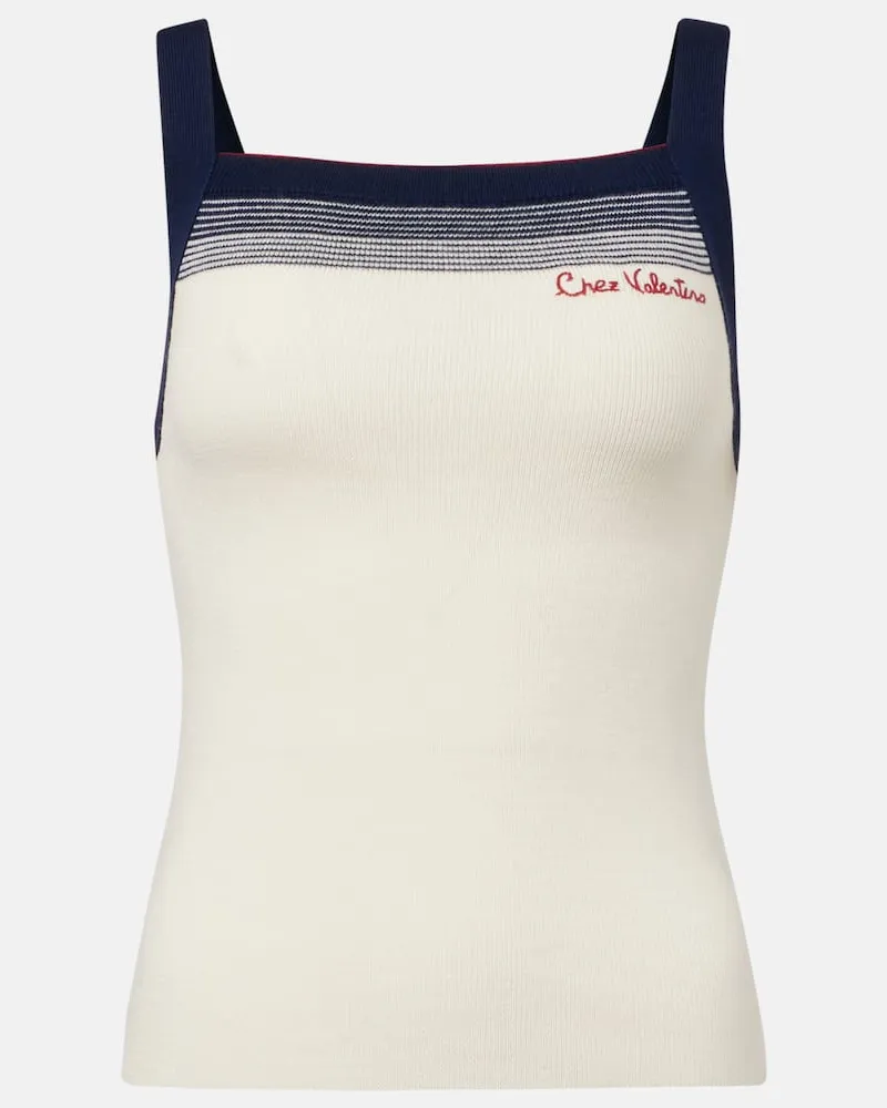 Valentino Garavani Top Chez Valentino aus Schurwolle Weiã