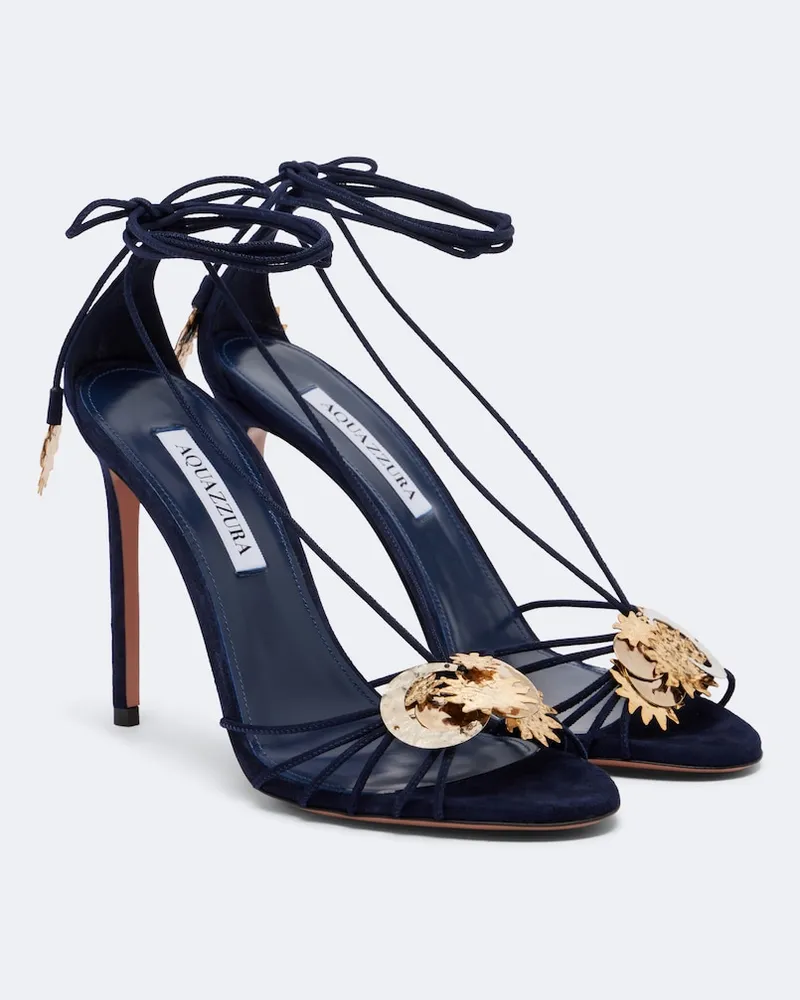 Aquazzura Sandalen Night Stars aus Veloursleder Blau
