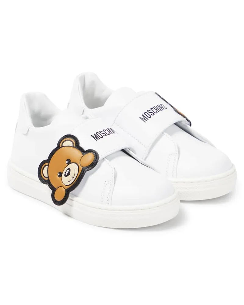 Moschino Sneakers Teddy Bear aus Leder Weiß