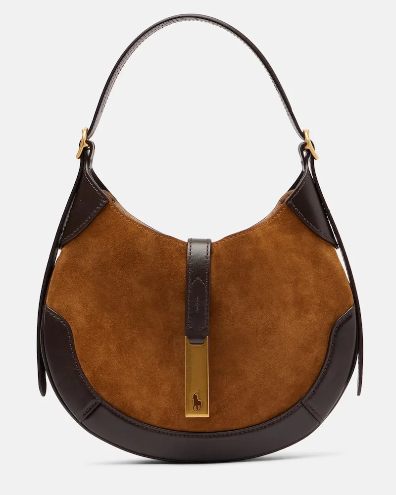 Ralph Lauren Tasche aus Veloursleder mit Leder Braun