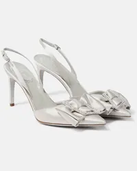 René Caovilla Slingback-Pumps aus Satin Metallic