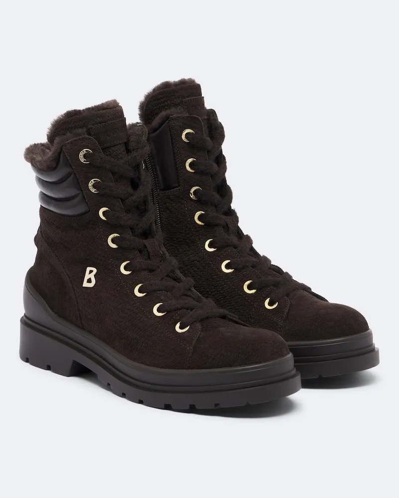 Bogner Schnürstiefel St. Moritz aus Veloursleder Braun