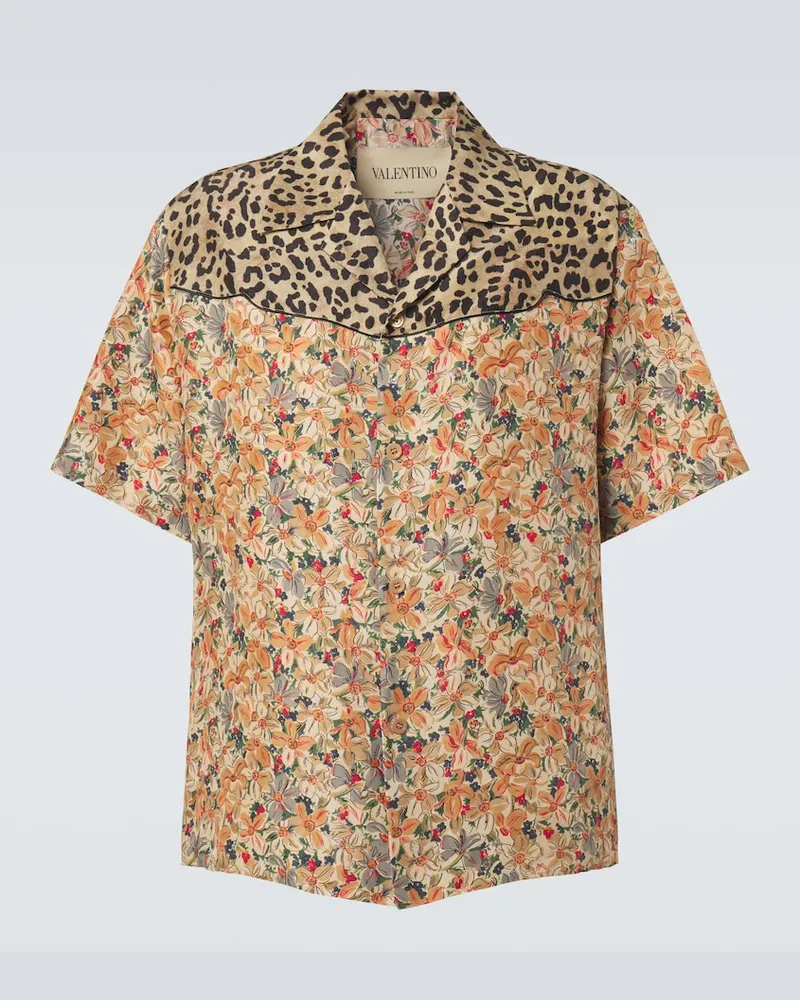 Valentino Garavani Bedrucktes Hemd aus Seide Multicolor