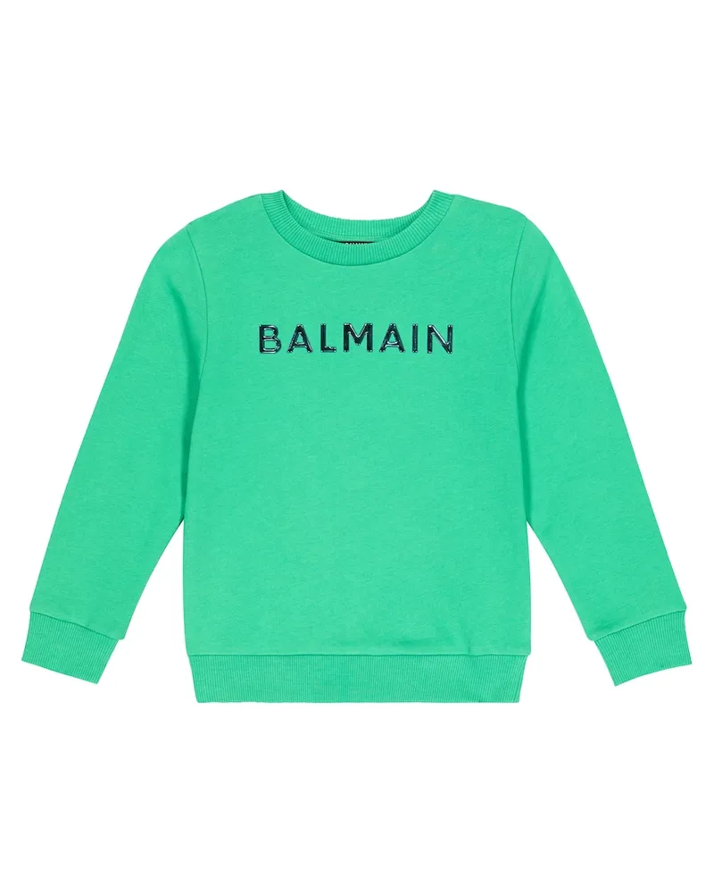 Balmain Sweatshirt aus Baumwoll-Jersey Grün