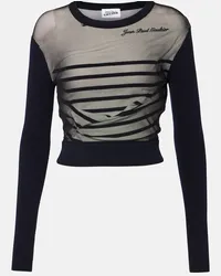 Jean Paul Gaultier Top The Mariniere aus Jersey und Tuell Blau