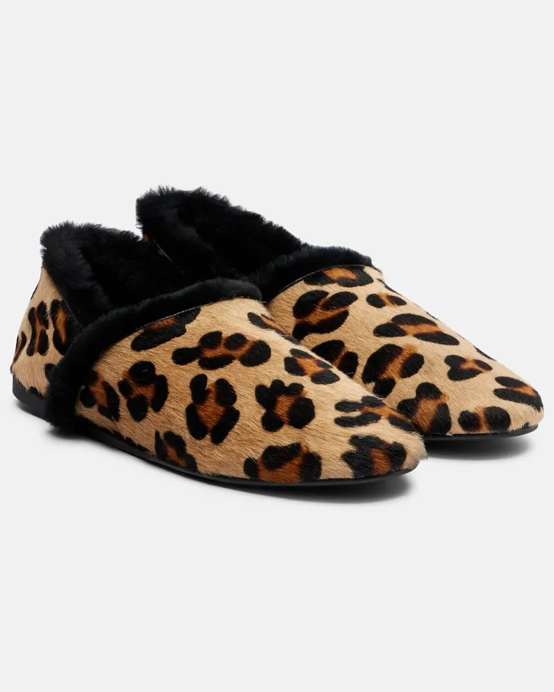 Yves Salomon Slip-Ons aus Kalbshaar mit Shearling Multicolor