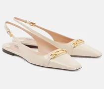 Slingback-Ballerinas aus Lackleder