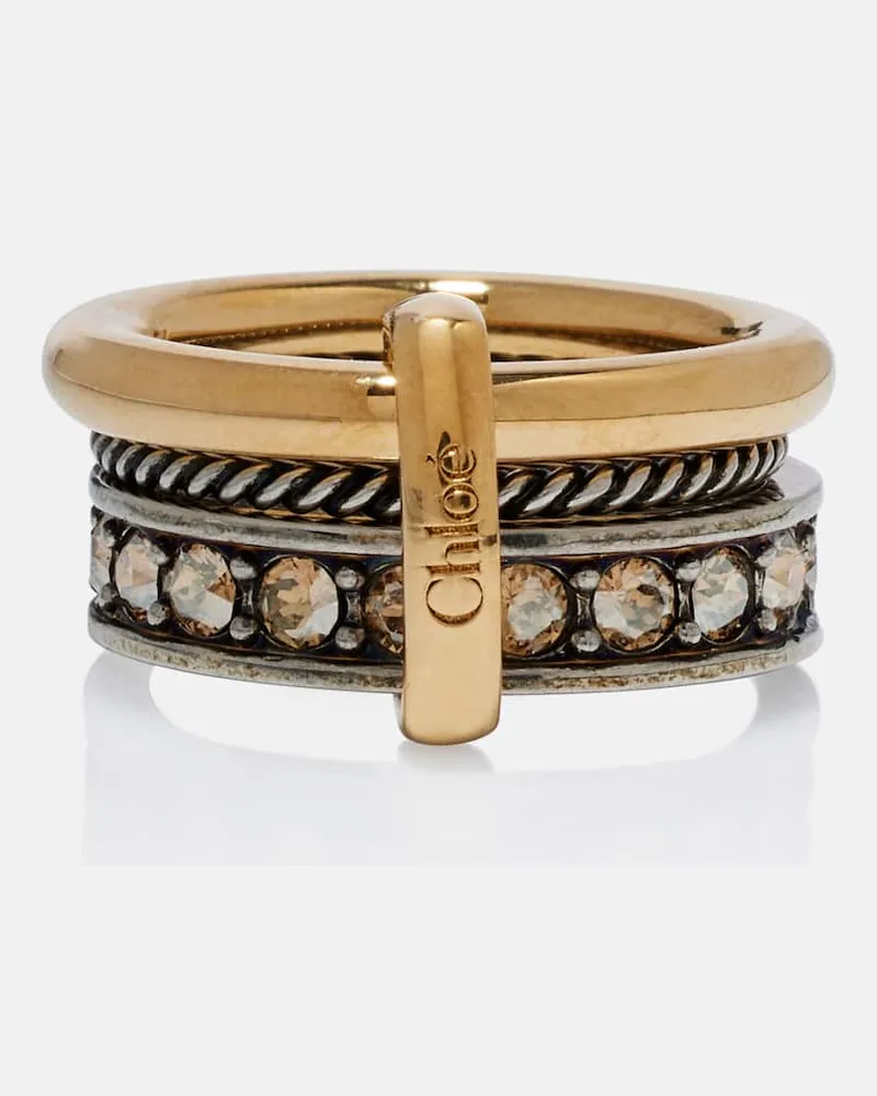 Chloé Chloé Ring mit Kristallen Gold