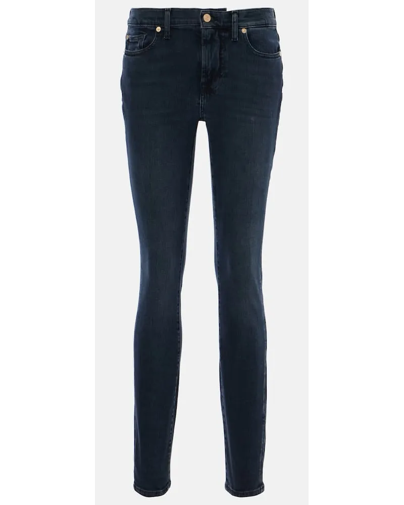 7 for all mankind Low-Rise Skinny Jeans Blau