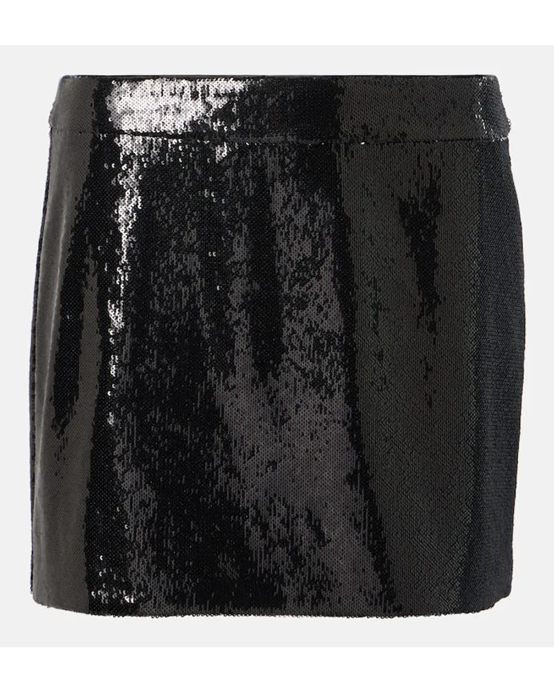 Dolce & Gabbana Low-Rise-Minirock mit Pailletten Schwarz