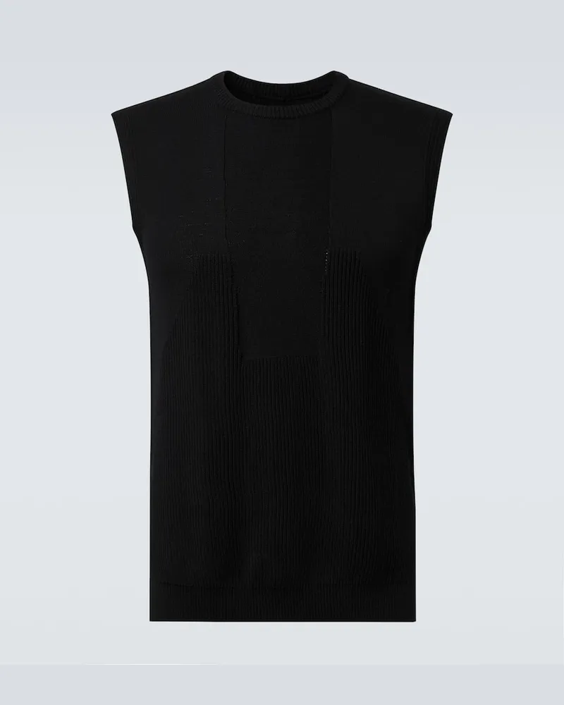 Rick Owens Top aus Schurwolle Schwarz