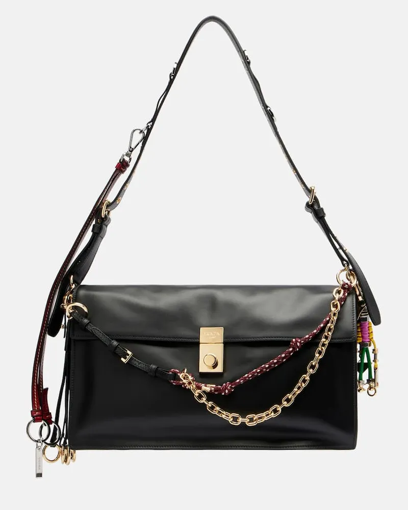 Prada Schultertasche Prada Soft Sound Large aus Leder Schwarz