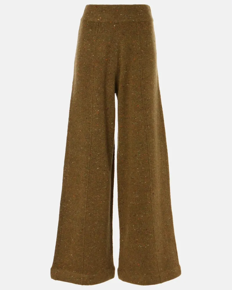 Co Weite Hose aus einem Wollgemisch Grün