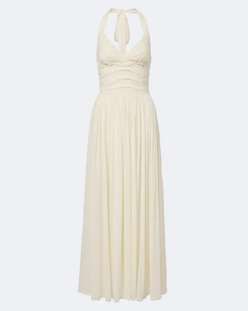 Zimmermann Maxikleid Fairlight mit Spitze Beige