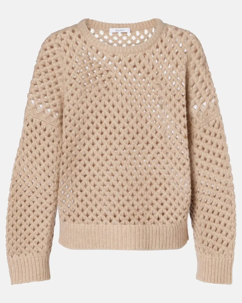 Max Mara Pullover Essen aus Kaschmir und Seide Beige