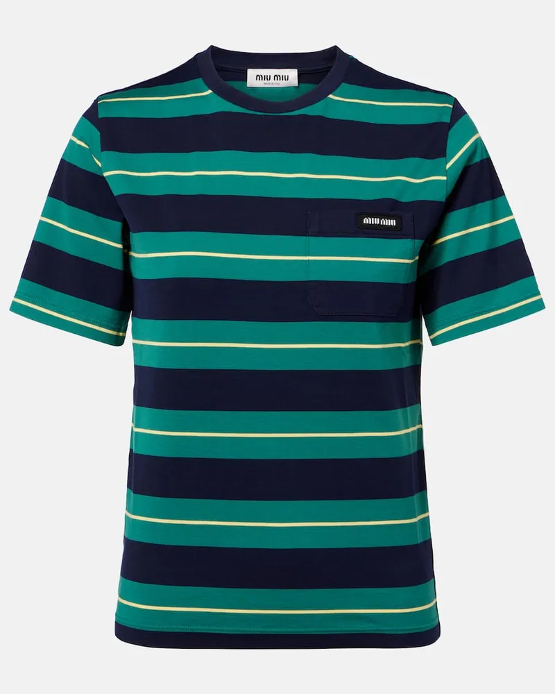 Miu Miu T-Shirt aus Baumwoll-Jersey Multicolor