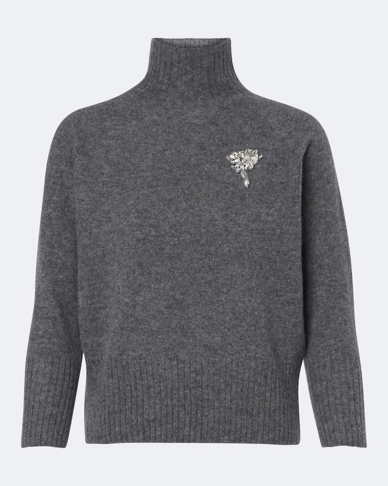 Simone Rocha Verzierter Pullover aus Kaschmir Grau