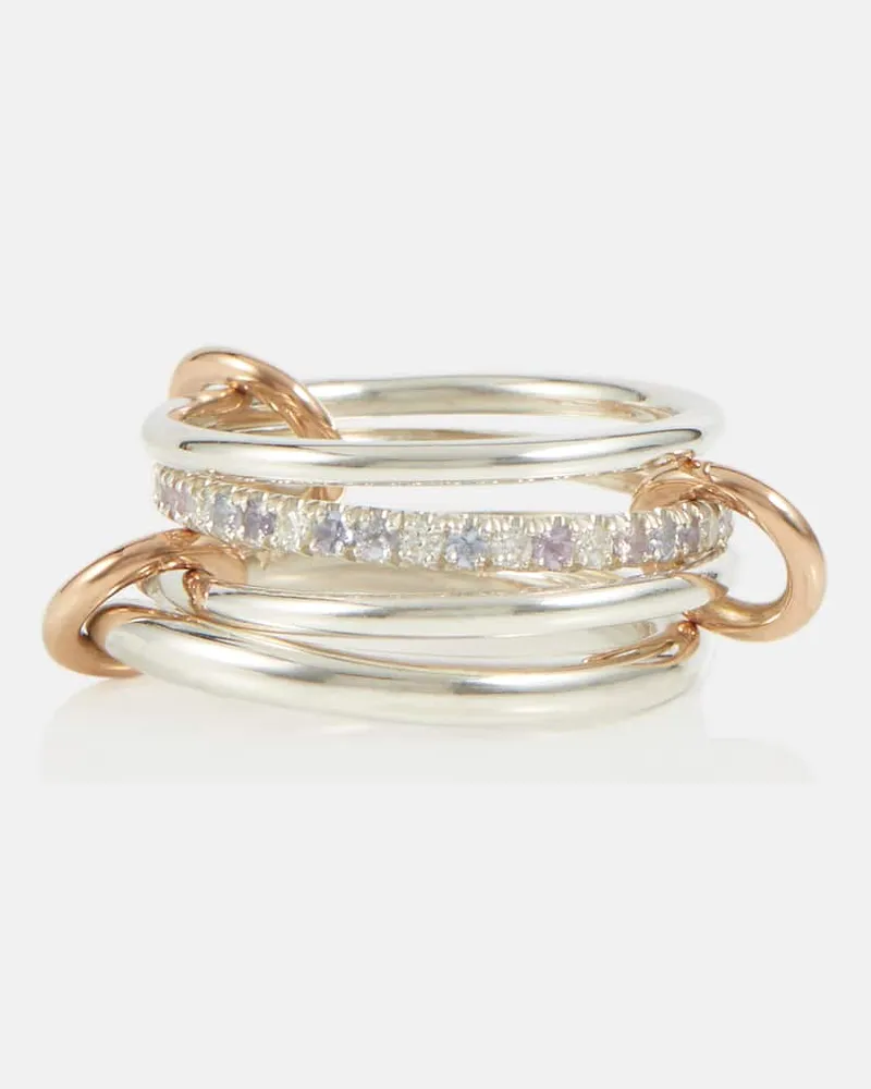 Spinelli Kilcollin Ring Nimbus aus Sterlingsilber mit 18kt Roségold und Edelsteinen Silber
