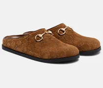 Slippers GG Horsebit aus Veloursleder
