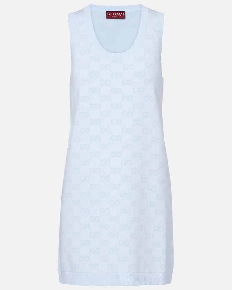 Gucci Minikleid GG aus Baumwolle Blau