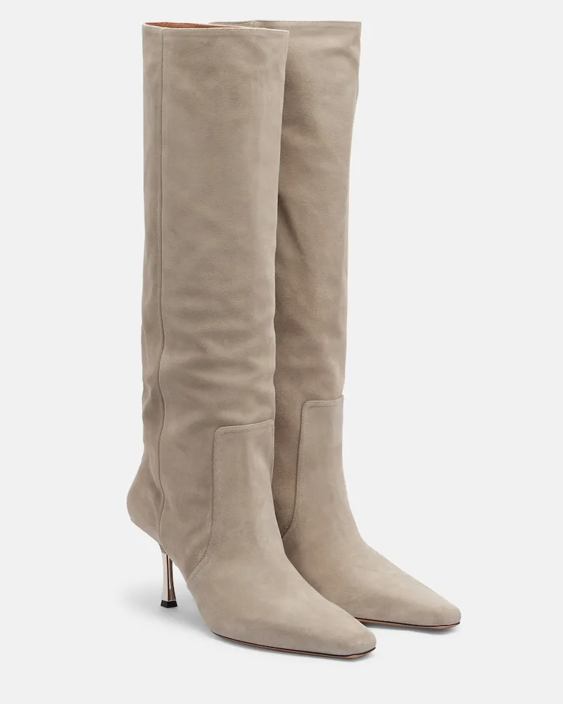 Paris Texas Stiefel Bettina 75 aus Veloursleder Grau