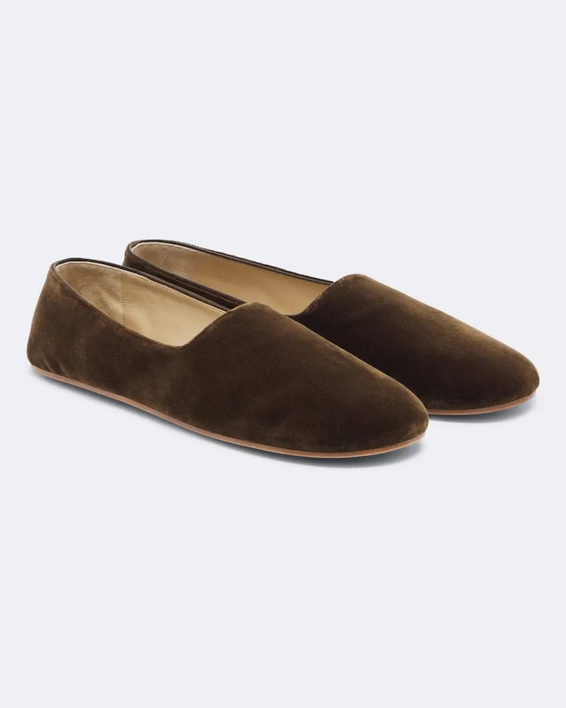 The Row Slip-Ons Ponti aus Samt Grün