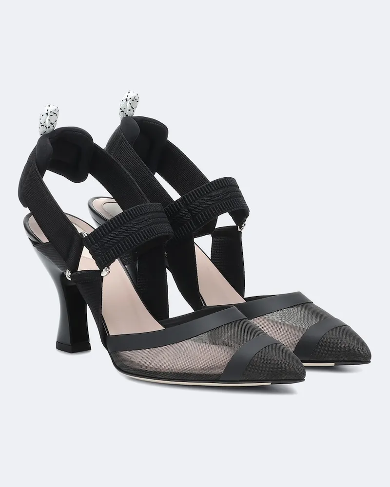 Fendi Slingback-Pumps Colibrì Schwarz