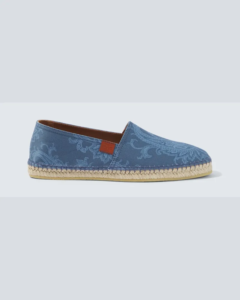 Etro Espadrilles aus Gabardine Blau