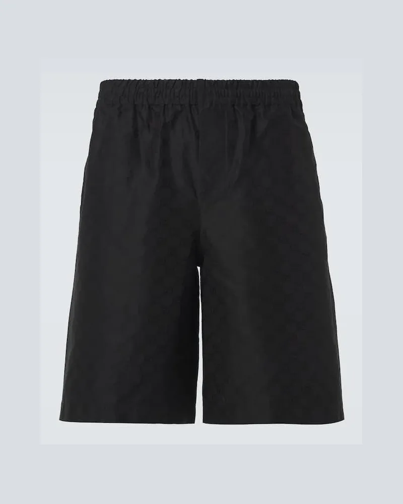 Gucci Shorts GG aus Baumwolle und Seide Schwarz