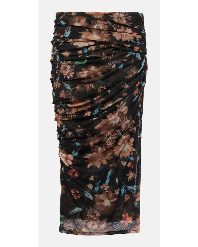Dorothee Schumacher Midirock Sheer Flowers Multicolor