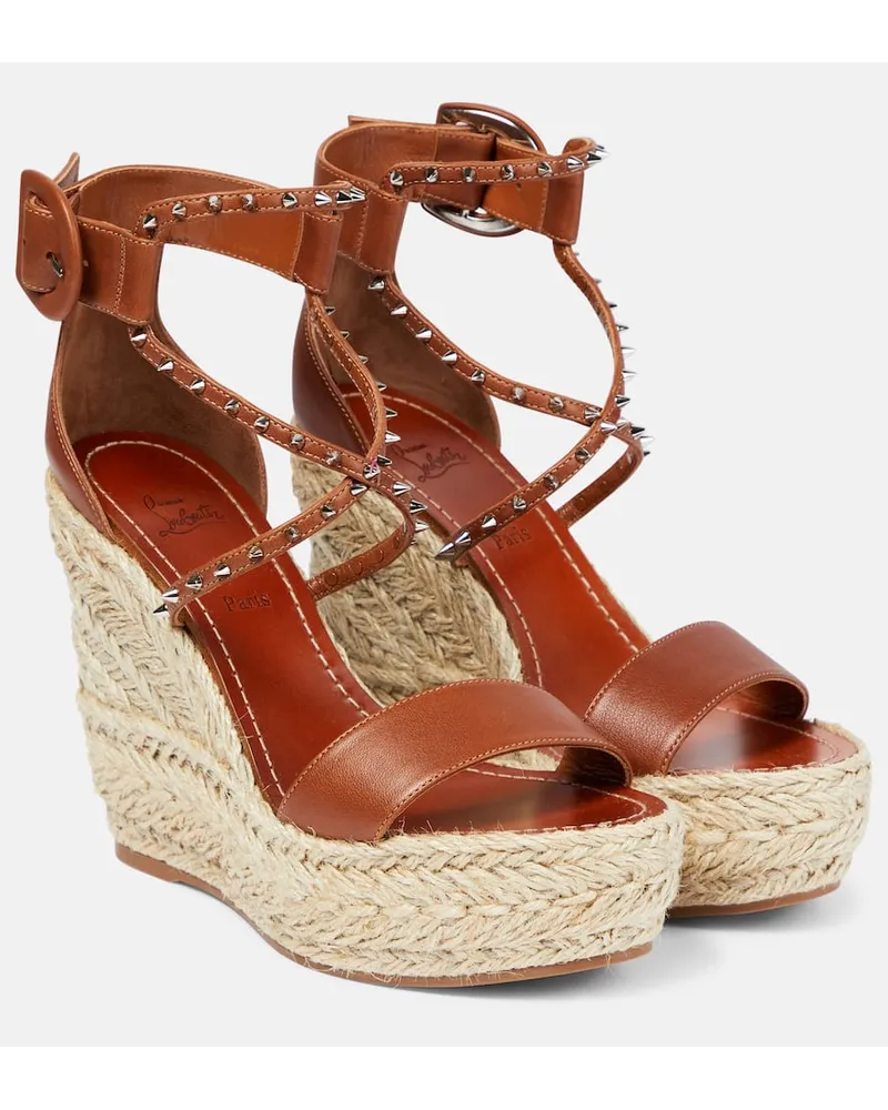 Christian Louboutin Espadrille-Sandalen Chocazeppa aus Leder Braun