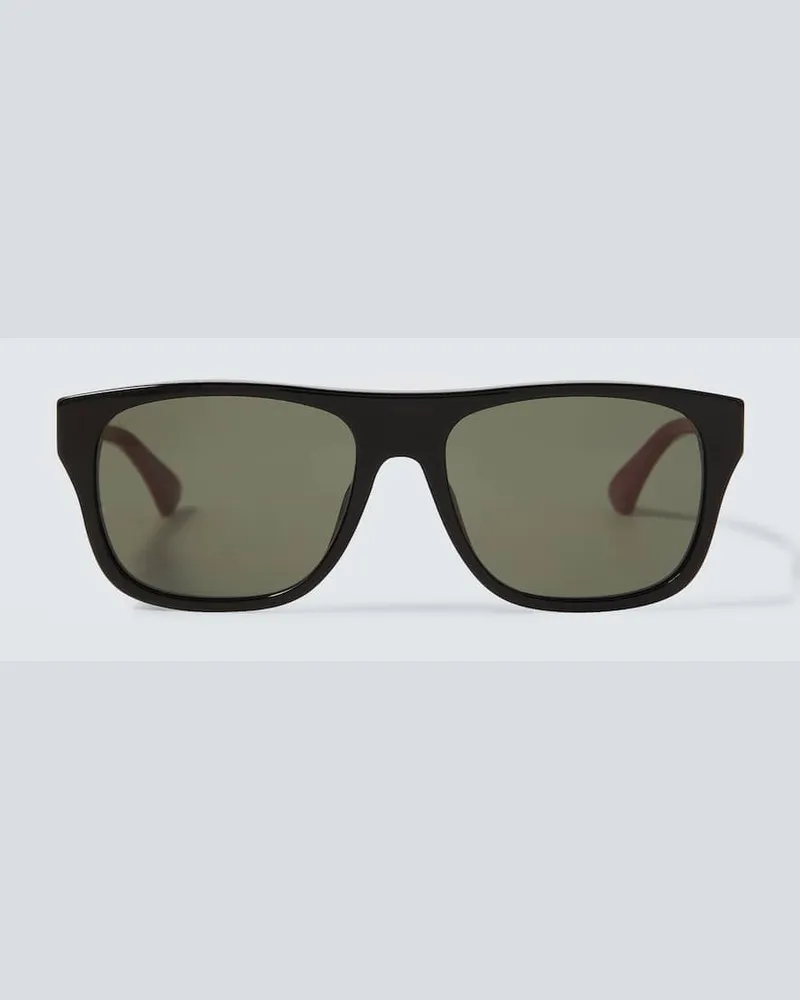 Gucci Eckige Sonnenbrille Schwarz
