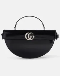 Gucci Schultertasche Half Moon aus Leder Schwarz