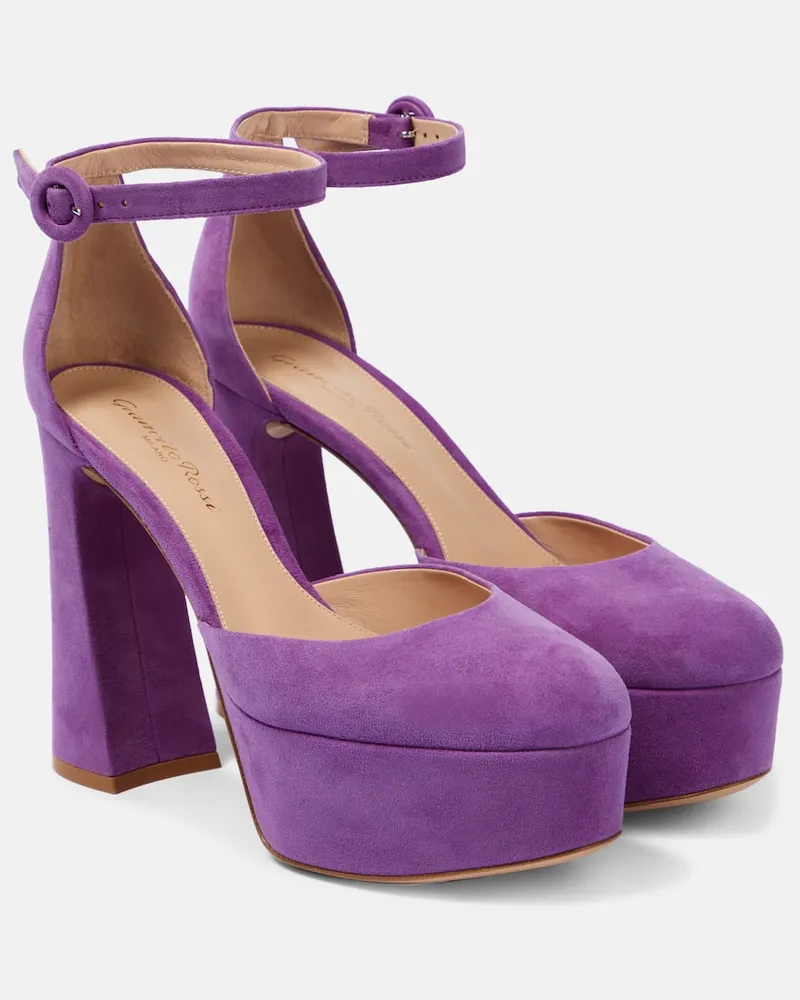 Gianvito Rossi Pumps Vernice aus Veloursleder Rosa