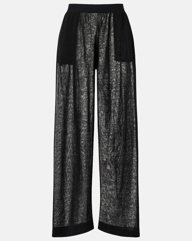 Alaïa Alaïa Hose aus Leinen und Seide Schwarz