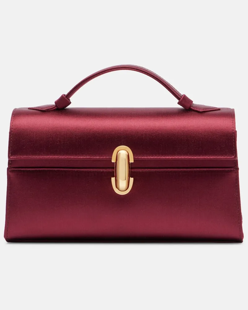 SAVETTE Clutch Symmetry aus Satin Burgunderrot