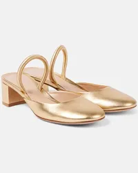 Gianvito Rossi Mules Tivoli 45 aus Metallic-Leder Gold