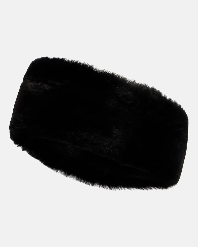 Totême Stirnband aus Shearling Schwarz
