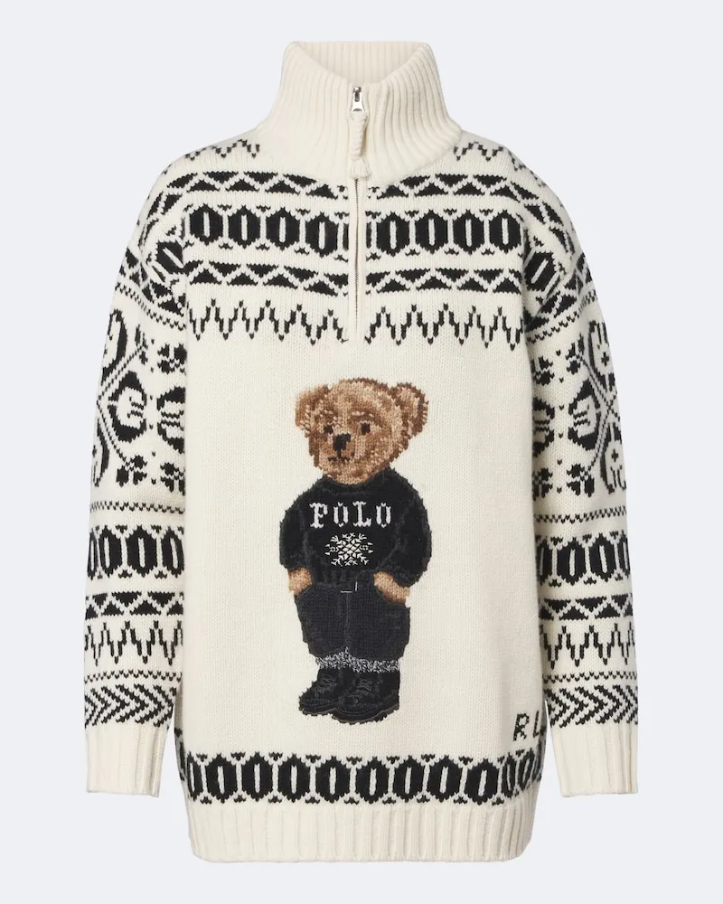 Ralph Lauren Pullover Polo Bear aus Wolle und Kaschmir Weiß