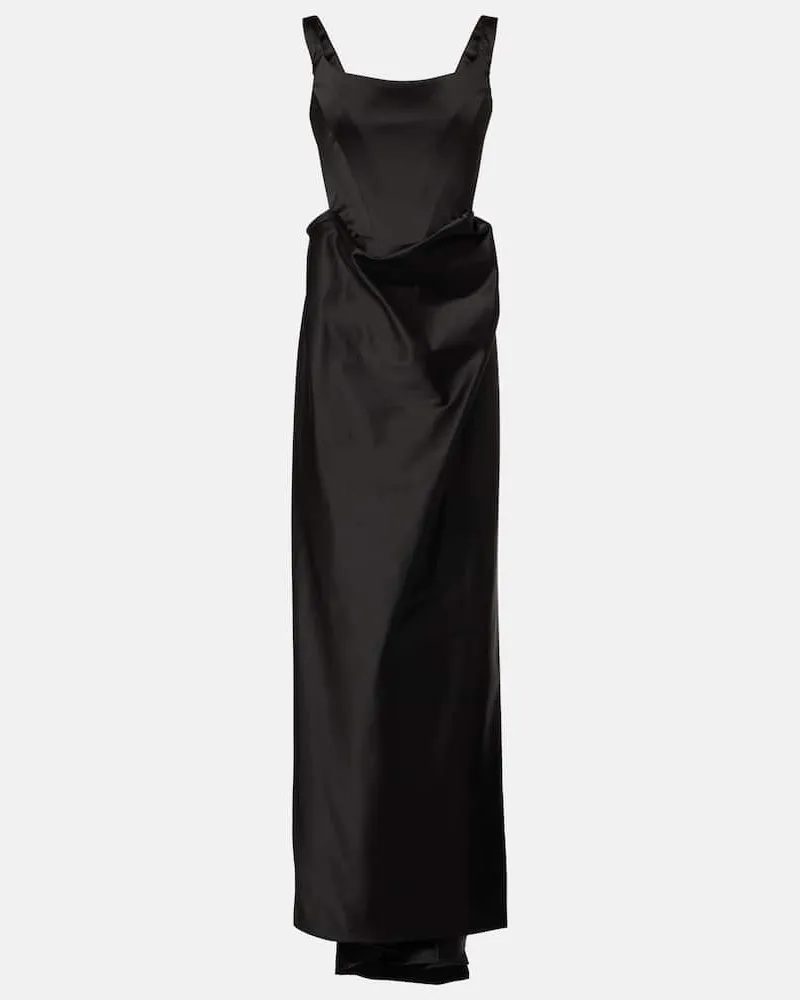 Vivienne Westwood Robe Camille aus Satin Schwarz