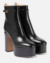 Valentino Garavani Ankle Boots VLogo aus Leder Schwarz