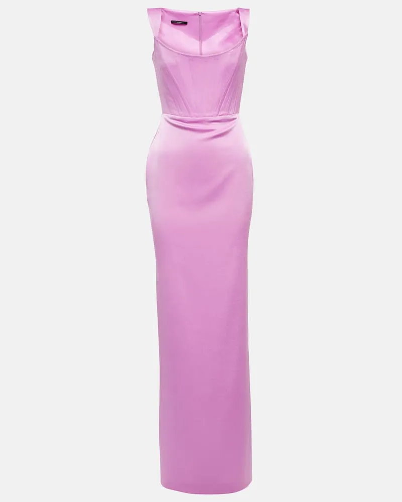 Alex Perry Robe Halse aus Crêpe Rosa